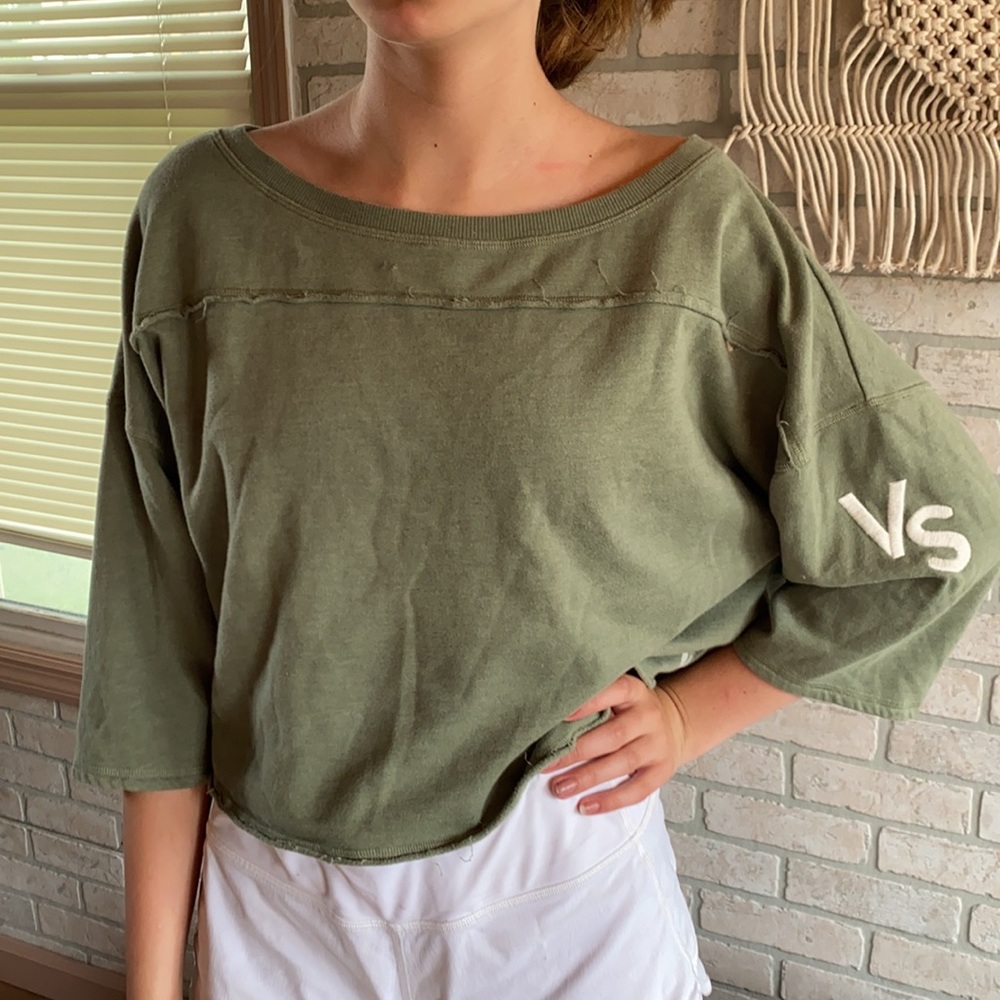 Victoria Secret cropped T-shirt Army Green